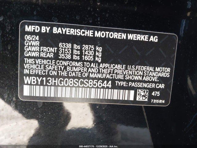 WBY13HG08SCS85644 BMW I5 Xdrive40