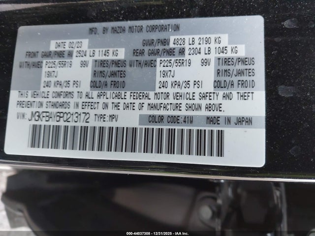 Aukcja sprzedaży 2023 Mazda Cx-5 2.5 Turbo, vin: JM3KFBAY6P0213172, numer aukcji: 44037308
