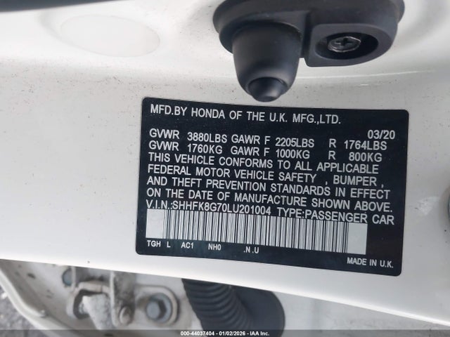 2020 HONDA CIVIC TYPE R SHHFK8G70LU201004 Photo 8