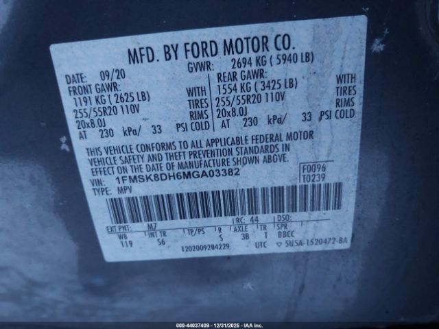 2021 FORD EXPLORER 1FMSK8DH6MGA03382 Photo 8
