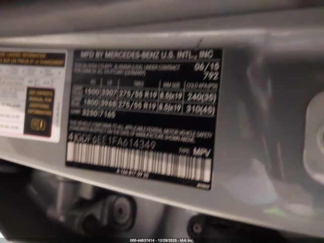 Aukcja sprzedaży 2015 Mercedes-benz Gl 450 4matic, vin: 4JGDF6EE1FA614349, numer aukcji: 44037414