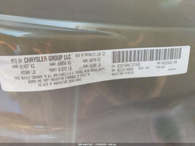 2012 FIAT 500 3C3CFFBR0CT371035 Photo 8