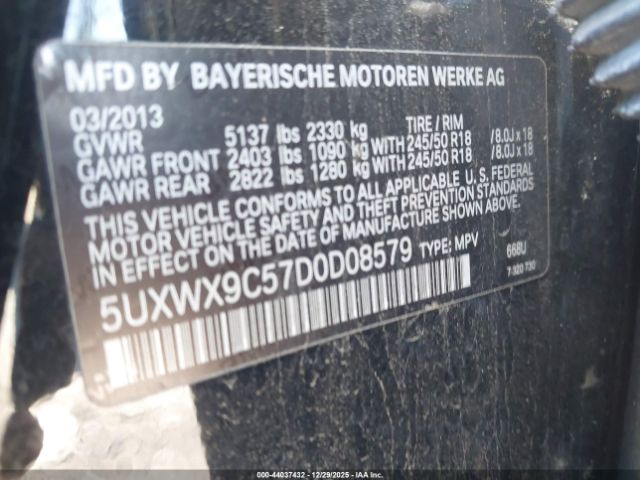 2013 BMW X3 5UXWX9C57D0D08579 Photo 8