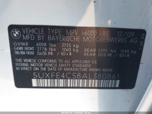 2010 BMW X5 5UXFE4C58AL380861 Photo 8
