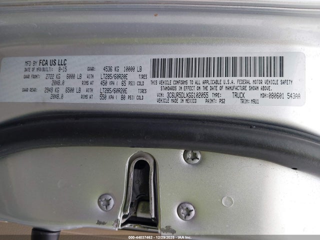 2016 Ram 2500 Lone Star მანქანა იყიდება აუქციონზე, vin: 3C6UR5DLXGG102055, აუქციონის ნომერი: 44037462