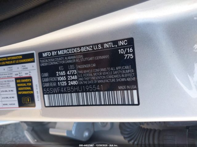 2017 MERCEDES-BENZ C 300 55SWF4KB5HU195541 Photo 8