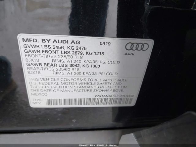 2020 AUDI Q5 WA1ANAFY3L2016334 Photo 8