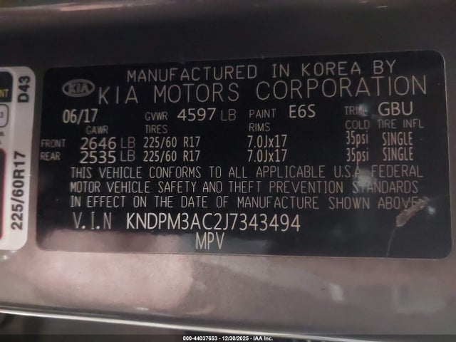 2018 KIA SPORTAGE KNDPM3AC2J7343494 Photo 8