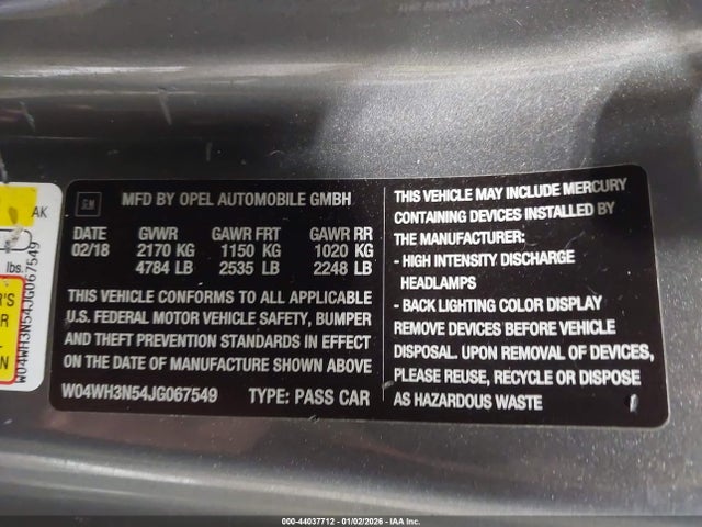 2018 BUICK CASCADA W04WH3N54JG067549 Photo 8