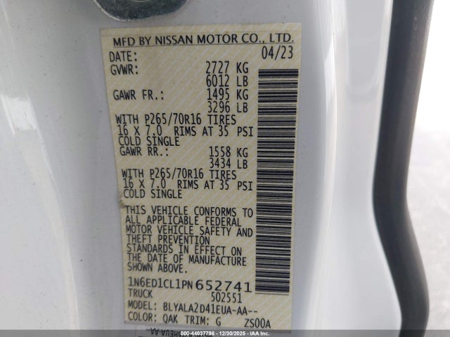 Nissan Frontier King Cab S 4x2 2023 1N6ED1CL1PN652741 Image 9