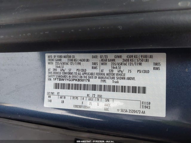 1FTBW1YG3PKB50178 Ford Transit