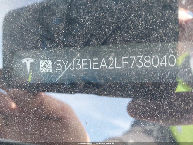 Продаж на аукціоні авто 2020 Tesla Model 3, vin: 5YJ3E1EA2LF738040, номер лоту: 44037866