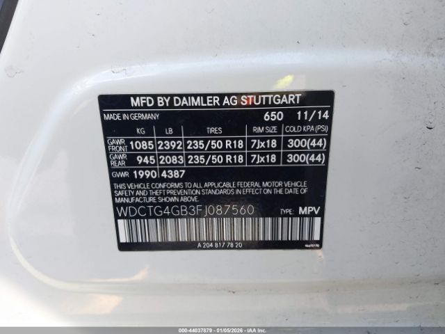 2015 MERCEDES-BENZ GLA 250 WDCTG4GB3FJ087560 Photo 8