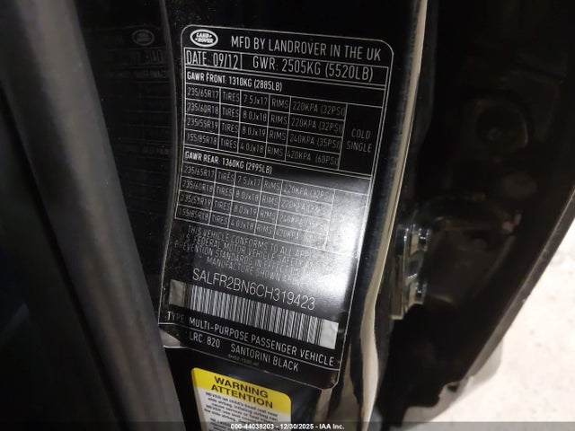 2012 LAND ROVER LR2 SALFR2BN6CH319423 Photo 8