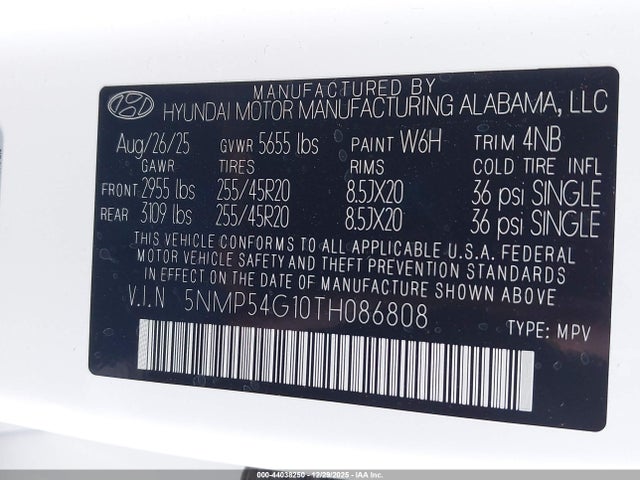 5NMP54G10TH086808 Hyundai Santa Fe Hybrid Calligraphy