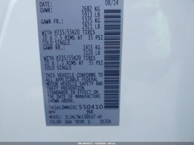 2014 INFINITI QX60 5N1AL0MN1EC550410 Photo 8