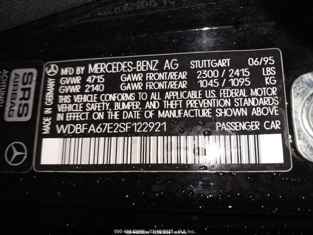 1995 MERCEDES-BENZ SL WDBFA67E2SF122921 Photo 8