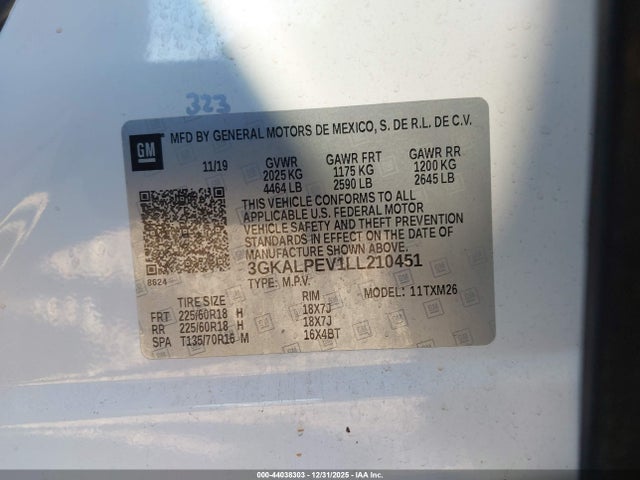 3GKALPEV1LL210451 GMC Terrain Slt