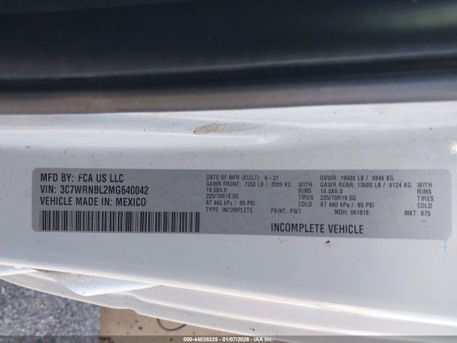 RAM 5500 Chassis Tradesman/slt 2021 3C7WRNBL2MG640042 Image 8