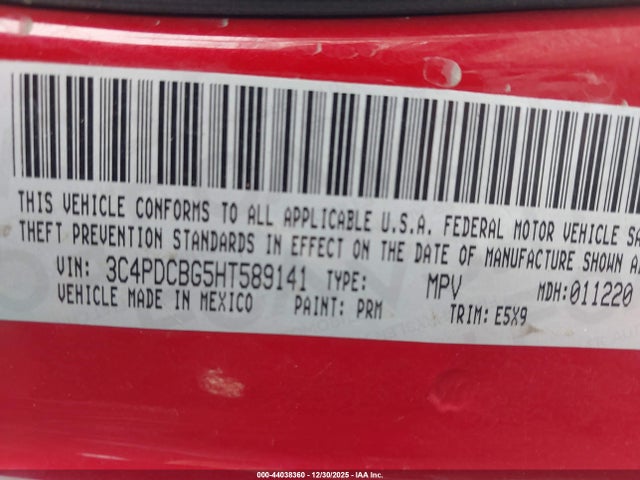 3C4PDCBG5HT589141 Dodge Journey Sxt