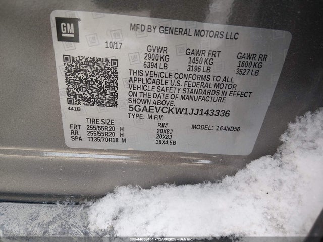 Продаж на аукціоні авто 2018 Buick Enclave Avenir, vin: 5GAEVCKW1JJ143336, номер лоту: 44038451