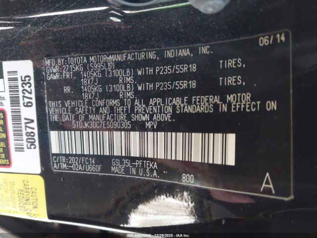 2014 TOYOTA SIENNA 5TDJK3DC7ES090305 Photo 8