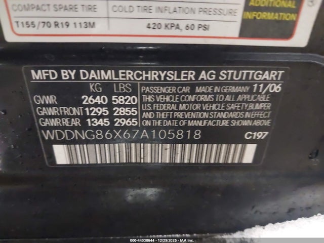 2007 MERCEDES-BENZ S 550 WDDNG86X67A105818 Photo 8