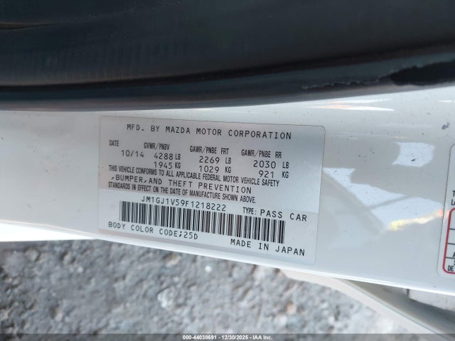 2015 MAZDA MAZDA6 JM1GJ1V59F1218222 Photo 8