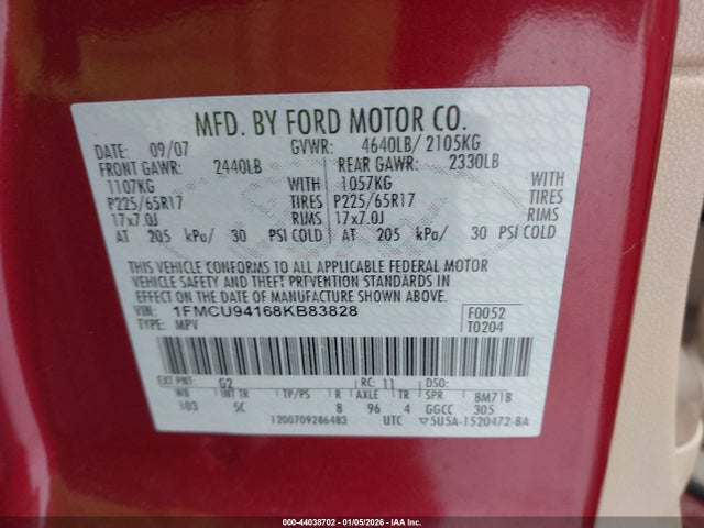 2008 FORD ESCAPE 1FMCU94168KB83828 Photo 8