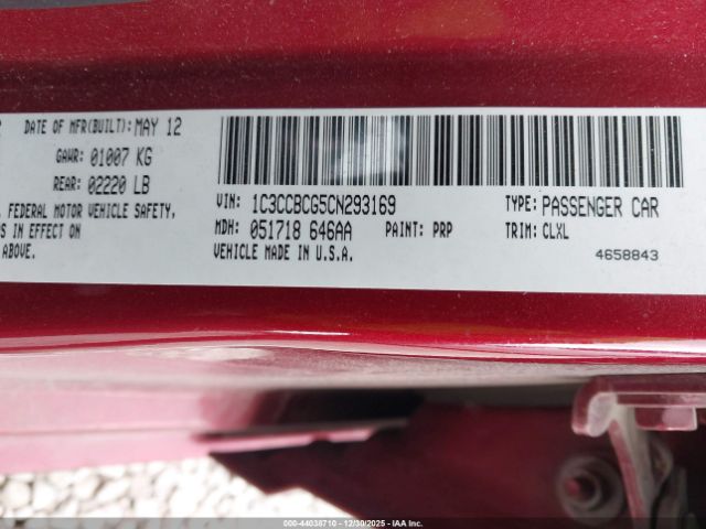 2012 CHRYSLER 200 1C3CCBCG5CN293169 Photo 8