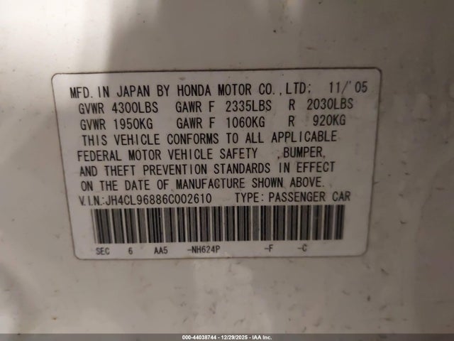2006 ACURA TSX JH4CL96886C002610 Photo 8