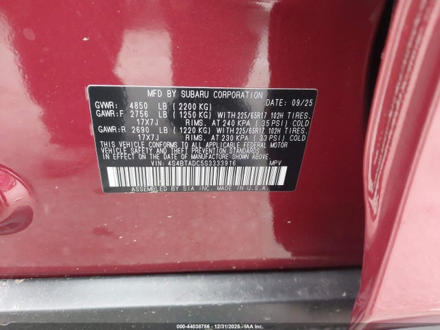 Subaru Outback Premium 2025 4S4BTADC5S3333916 Image 9