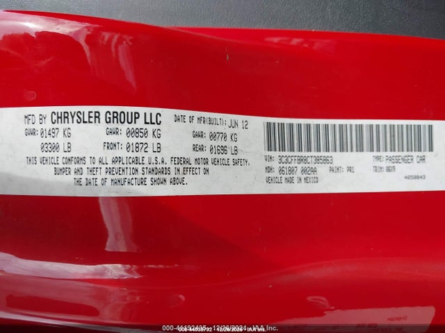 2012 FIAT 500 3C3CFFBR8CT385863 Photo 8