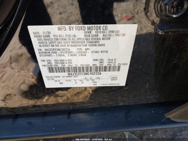 2021 FORD ECOSPORT MAJ3S2FE3MC402336 Photo 8