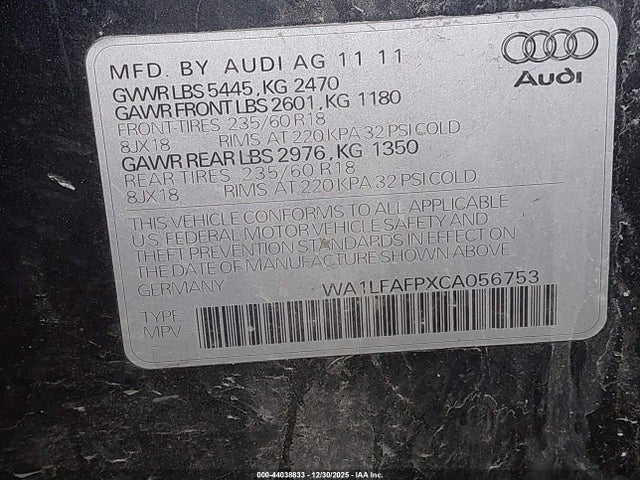 2012 AUDI Q5 WA1LFAFPXCA056753 Photo 8