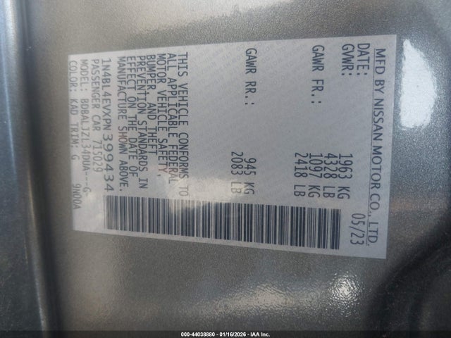 2023 NISSAN ALTIMA 1N4BL4EVXPN399434 Photo 8