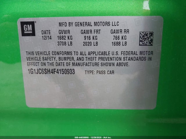 2015 CHEVROLET SONIC 1G1JC6SH4F4150933 Photo 8