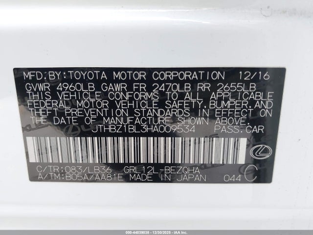 2017 LEXUS GS 350 JTHBZ1BL3HA009534 Photo 8