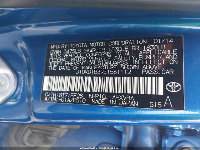 JTDKDTB39E1561112 Toyota PRIUS C