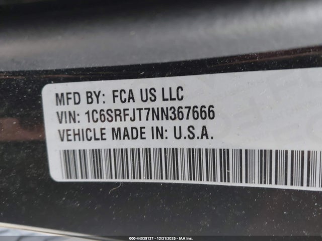 Продаж на аукціоні авто 2022 Ram 1500 Laramie  4x4 5'7 Box, vin: 1C6SRFJT7NN367666, номер лоту: 44039137