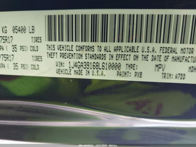 2008 JEEP WRANGLER 1J4GA39168L610000 Photo 8