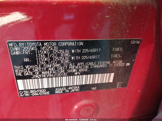 2017 TOYOTA RAV4 JTMZFREV9HJ120142 Photo 8