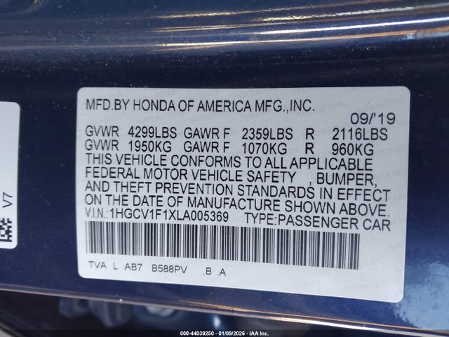 1HGCV1F1XLA005369 Honda ACCORD LX