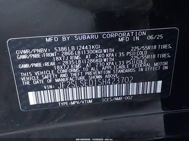Subaru Forester Premium Hybrid 2025 JF2SLSED1SH423702 Image 9