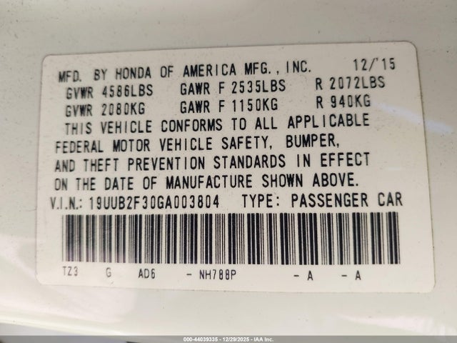 Acura Tlx V6 2016 19UUB2F30GA003804 Image 9