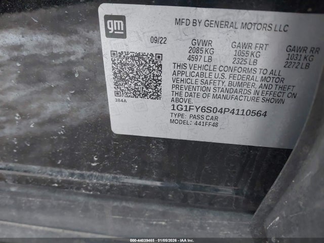 1G1FY6S04P4110564 Chevrolet Bolt Euv Fwd Lt
