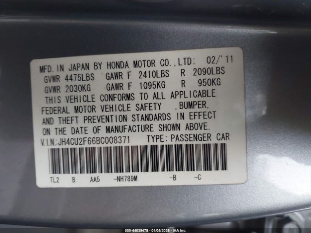 2011 ACURA TSX JH4CU2F66BC008371 Photo 8