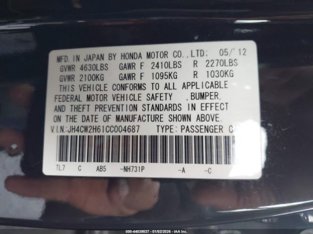 2012 ACURA TSX JH4CW2H61CC004687 Photo 8
