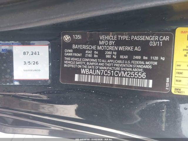 2012 BMW 135I WBAUN7C51CVM25556 Photo 8