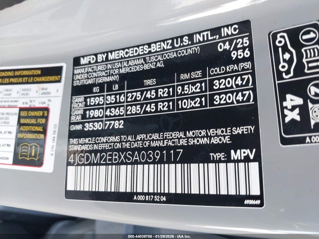 2025 MERCEDES-BENZ EQS 450 SUV 4JGDM2EBXSA039117 Photo 8